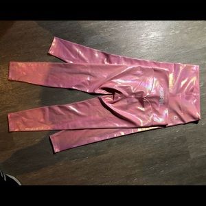 Sparkly, pink leggings.